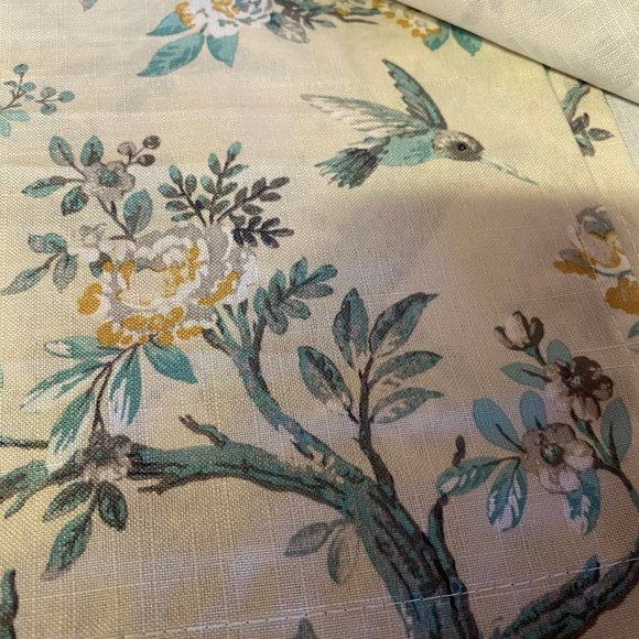 🆕 LAURA ASHLEY 38"x84” Belvedere Aqua Peacock Pole Top Curtain Window Panel - Picture 8 of 9